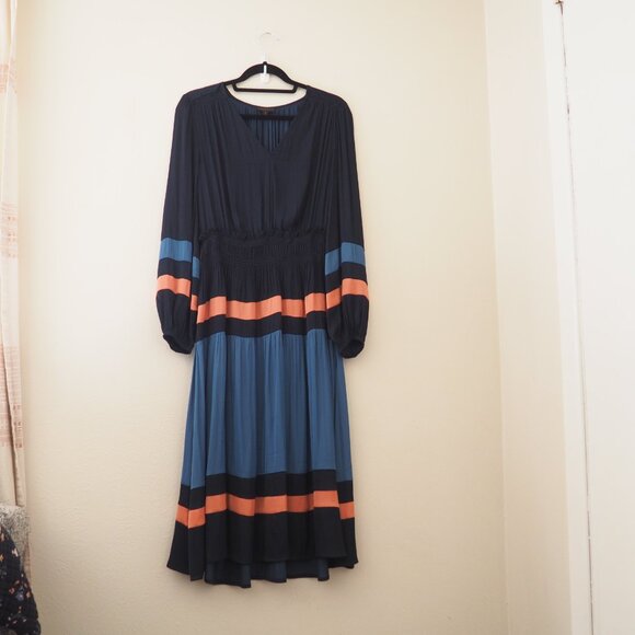 Anthropologie Current Air Aidy Colorblocked Midi Dress sz M - Picture 5 of 10